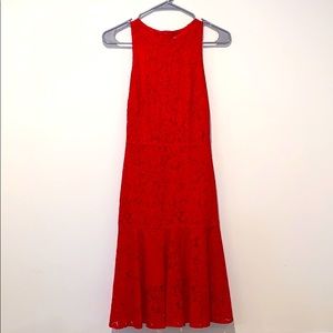 H&M Red Lace Midi Dress